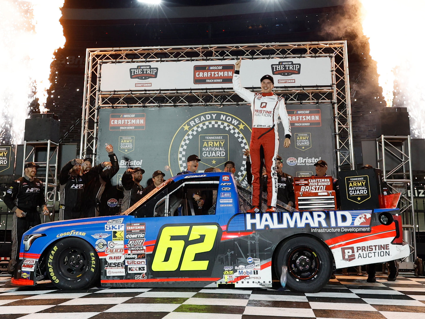 Christopher Bell 2026 - #62 Halmar Infrastructure Development  (Bristol Raced Win) - 1:64 ARC Diecast