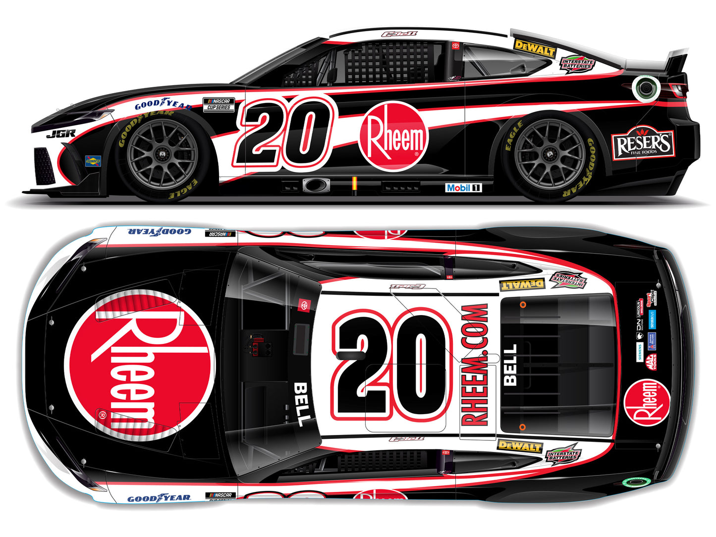 Christopher Bell 2025 - #20 Rheem - 1:24 ELITE Diecast