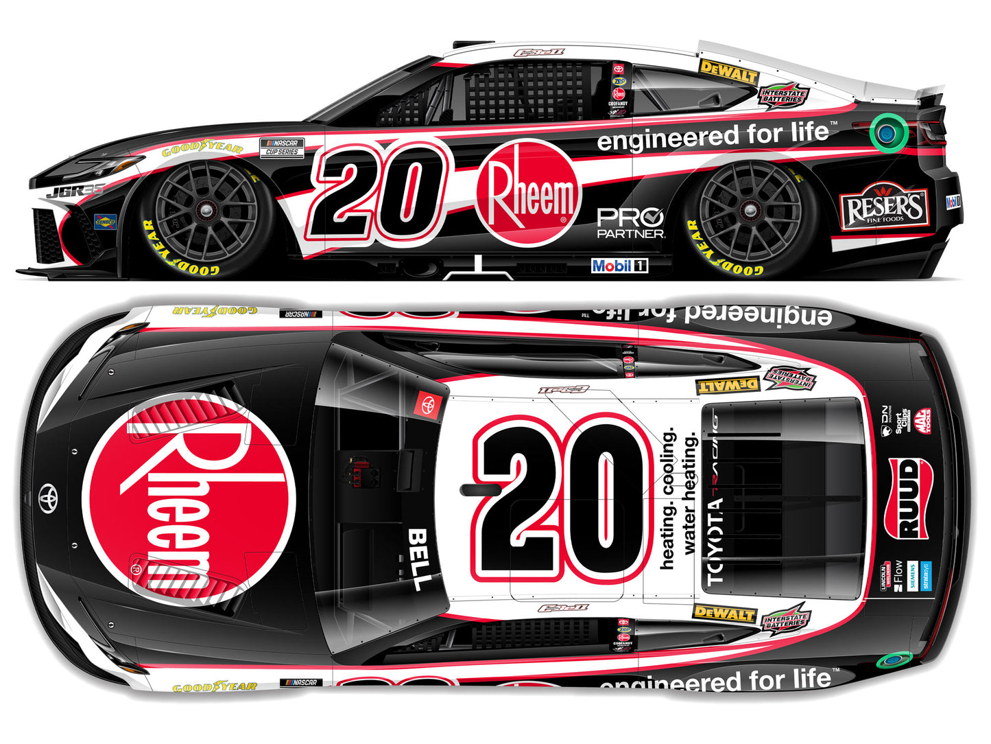 Christopher Bell 2026 - #20 Rheem - 1:24 ARC Chrome Diecast