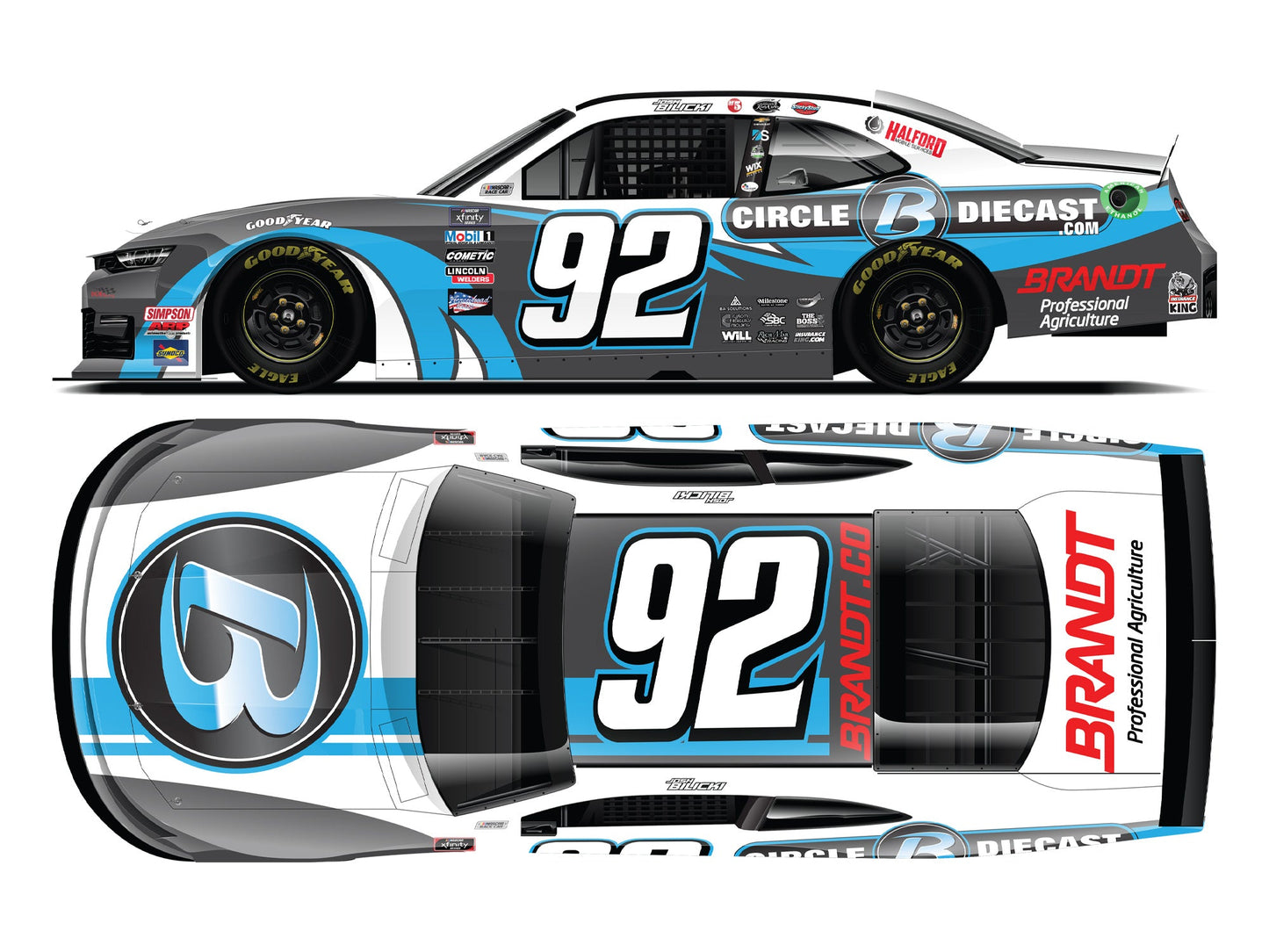 Josh Bilicki 2024 - #92 Circle B Diecast (Throwback) - 1:24 ARC Diecast