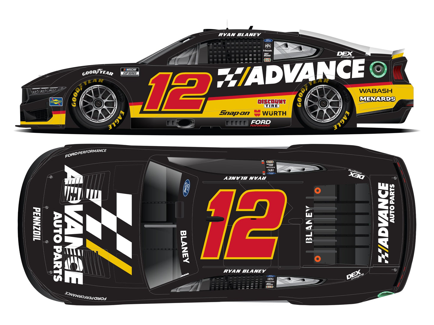 Ryan Blaney 2024 - #12 Advance Auto Parts - 1:64 ARC Diecast