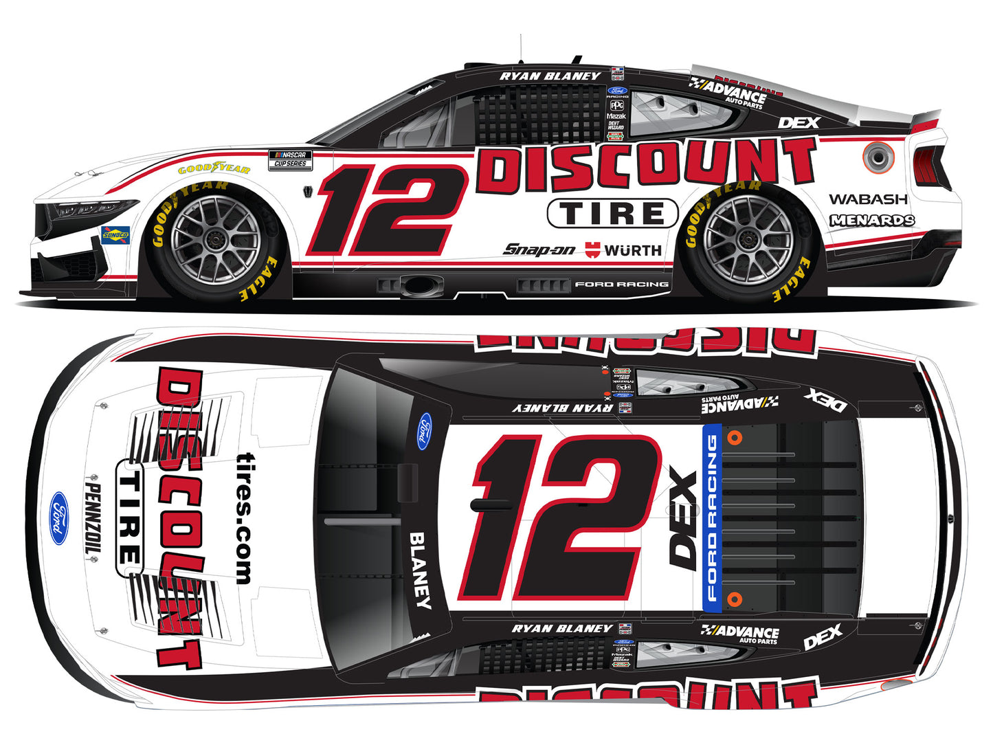 Ryan Blaney 2026 - #12 Discount Tire - 1:24 ELITE Diecast