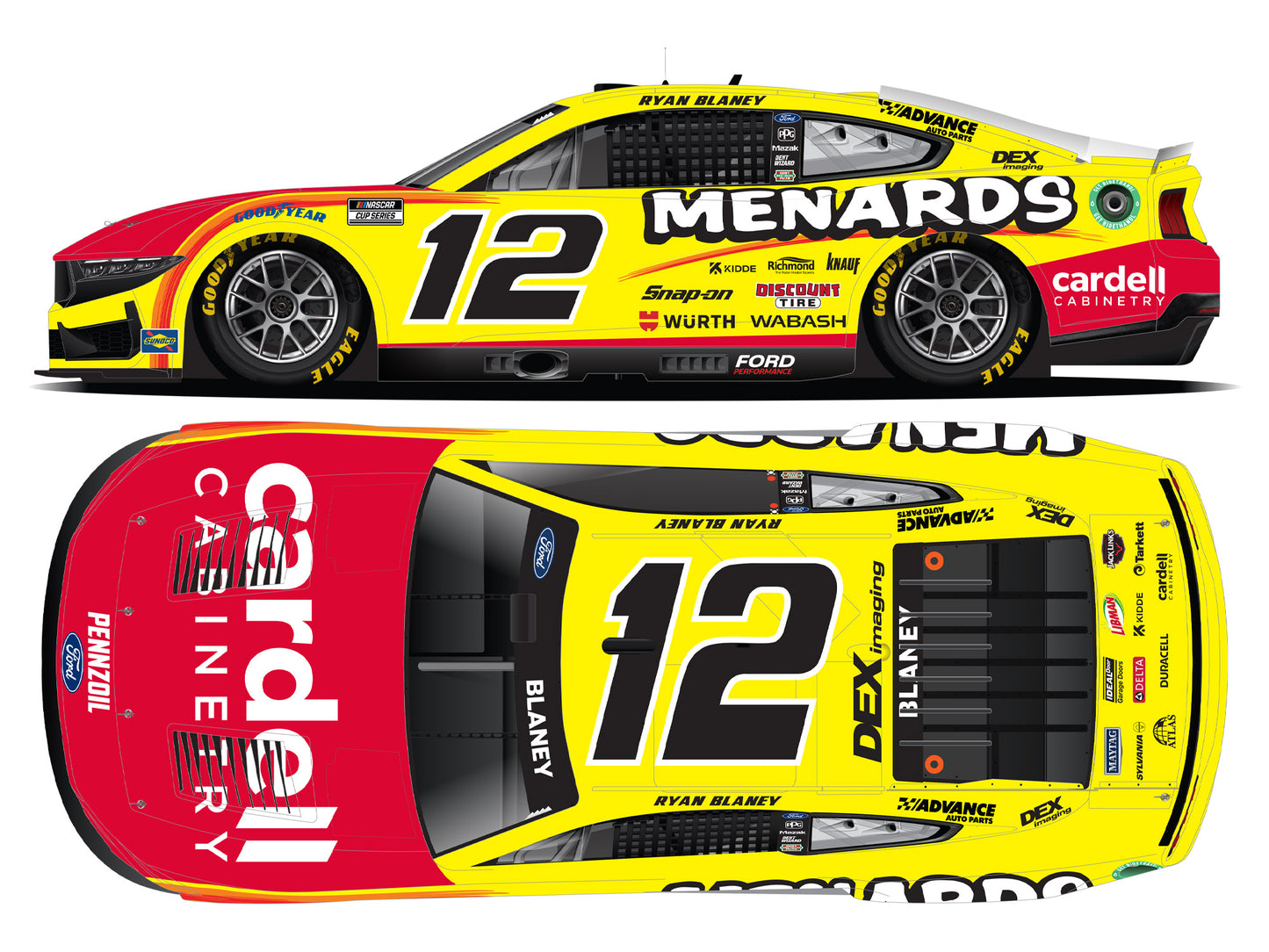 Ryan Blaney 2025 - #12 Menards - 1:24 ARC Chrome Diecast