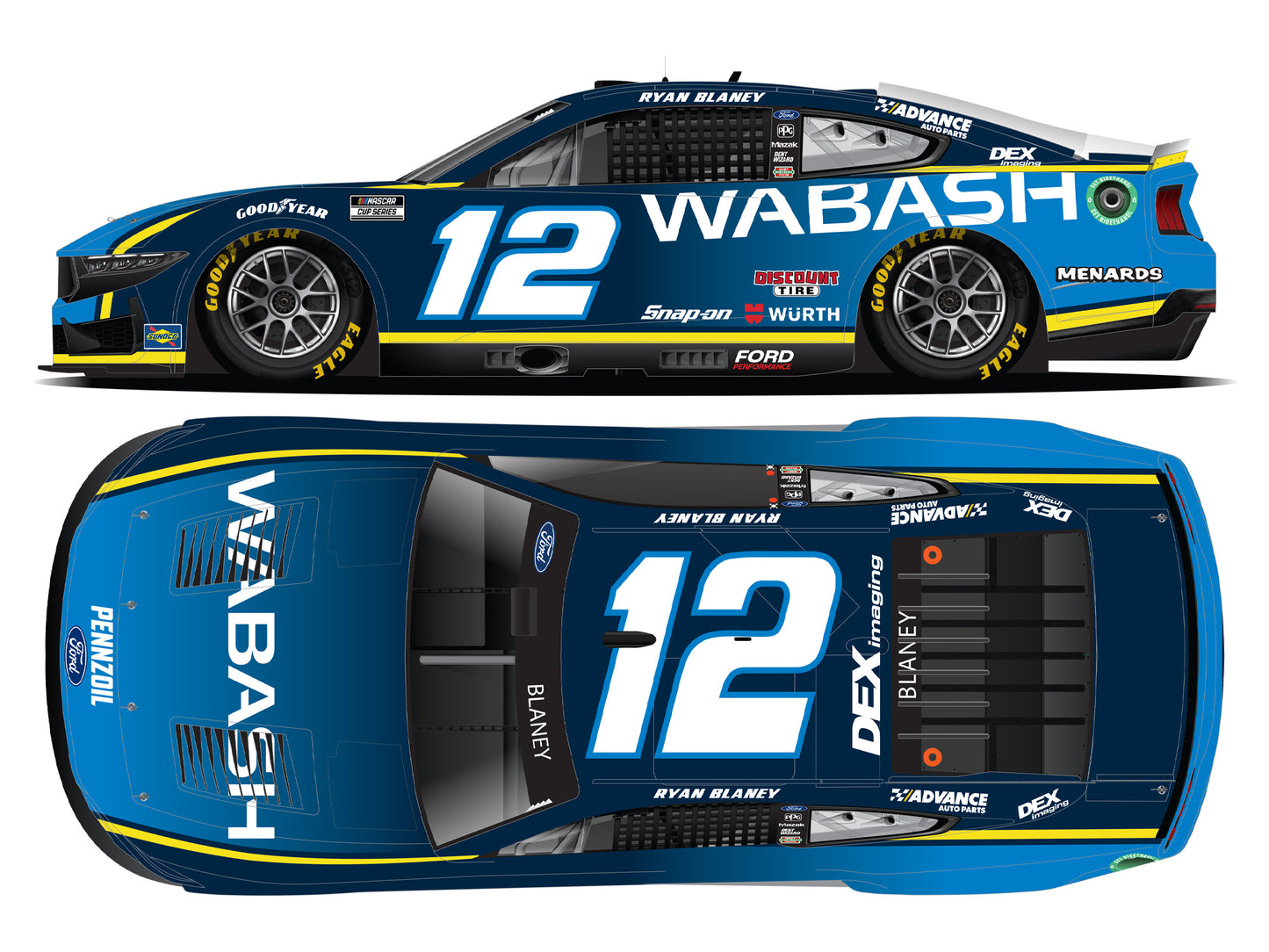 Ryan Blaney 2025 - #12 Wabash - 1:64 ARC Diecast