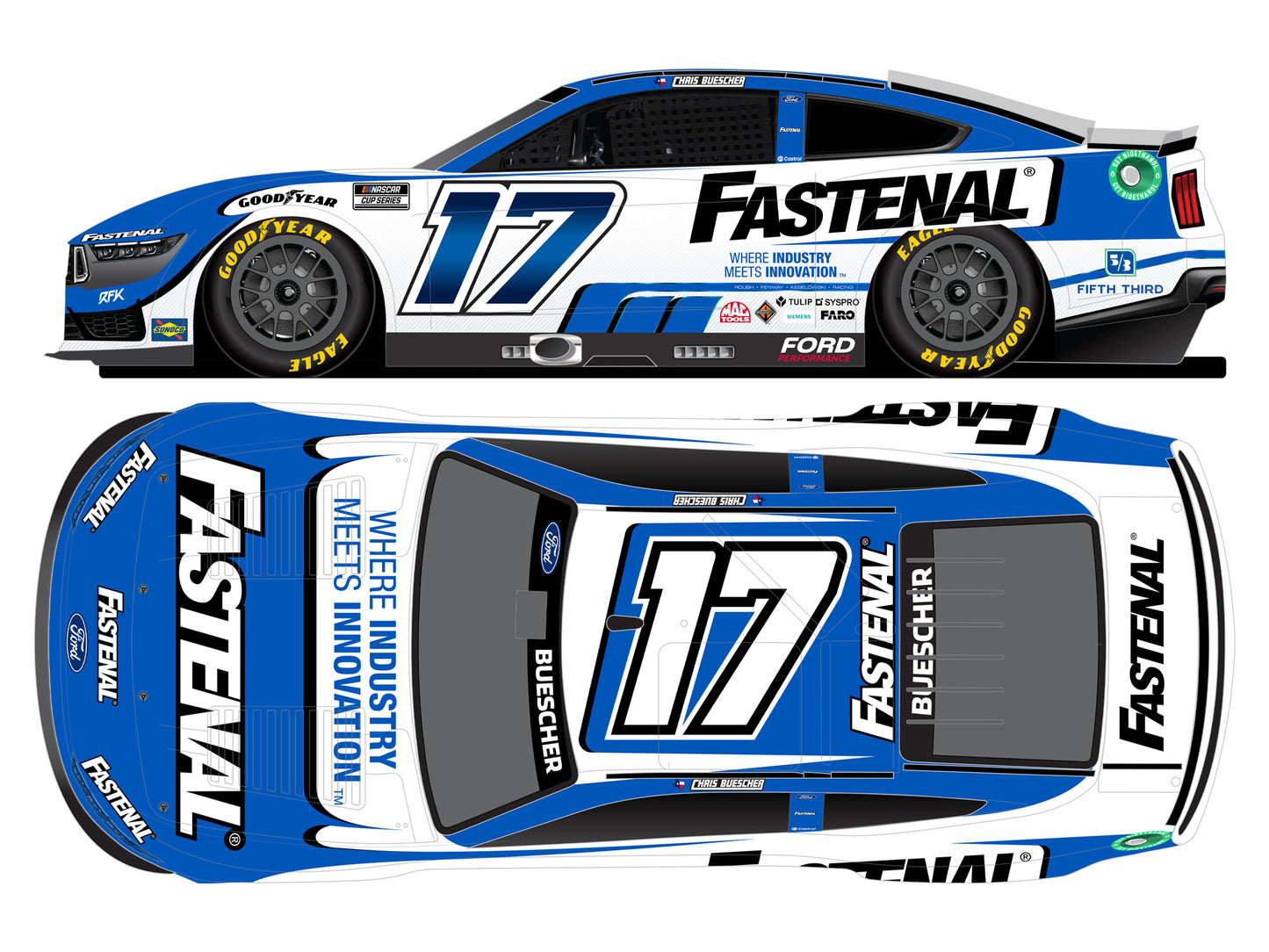 Chris Buescher 2025 - #17 Fastenal - 1:24 ELITE Diecast