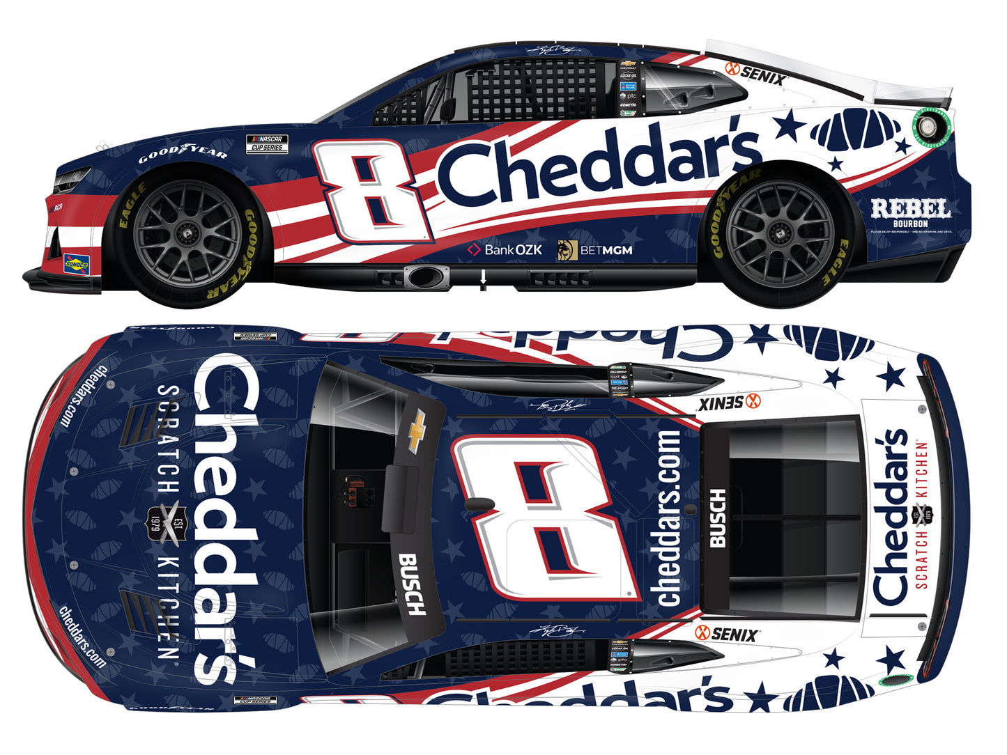 Kyle Busch 2025 - #8 Cheddar’s Salutes - 1:64 ARC Diecast
