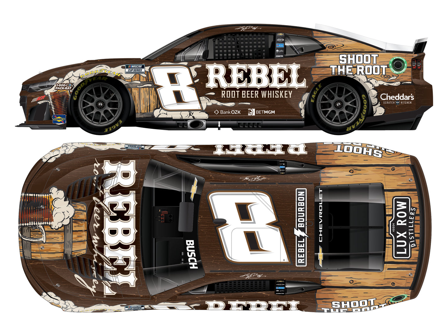 Kyle Busch 2026 - #8 Rebel Root Beer Whiskey - 1:24 ELITE Diecast