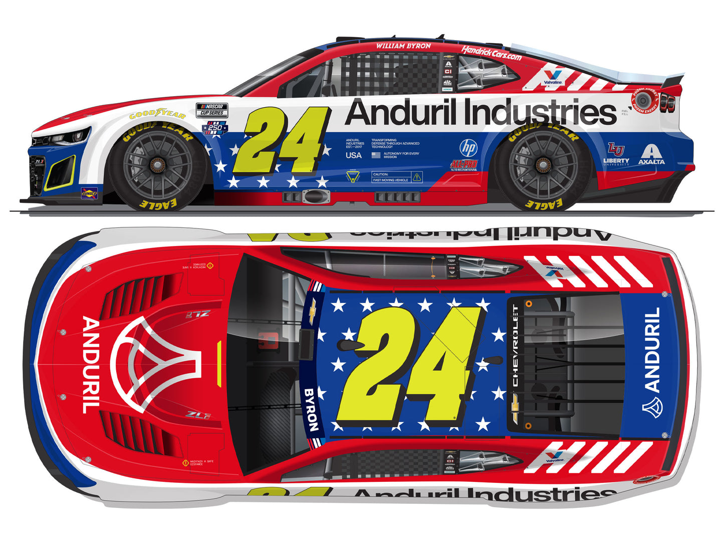 William Byron 2026 - #24 Anduril Patriotic - 1:64 ARC Diecast