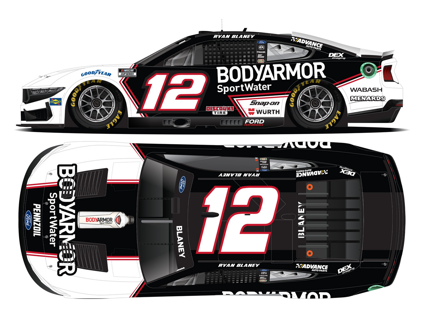 Ryan Blaney 2024 - #12 Bodyarmor Sportwater - 1:64 ARC Diecast