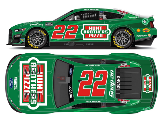 Joey Logano 2024 - #22 Hunt Brothers Pizza - 1:24 ARC Chrome Diecast