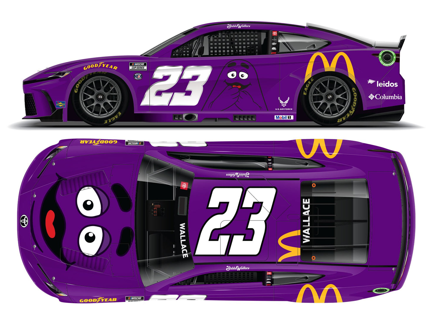 Bubba Wallace 2024 - #23 McDonald's Grimace - 1:24 ELITE Diecast