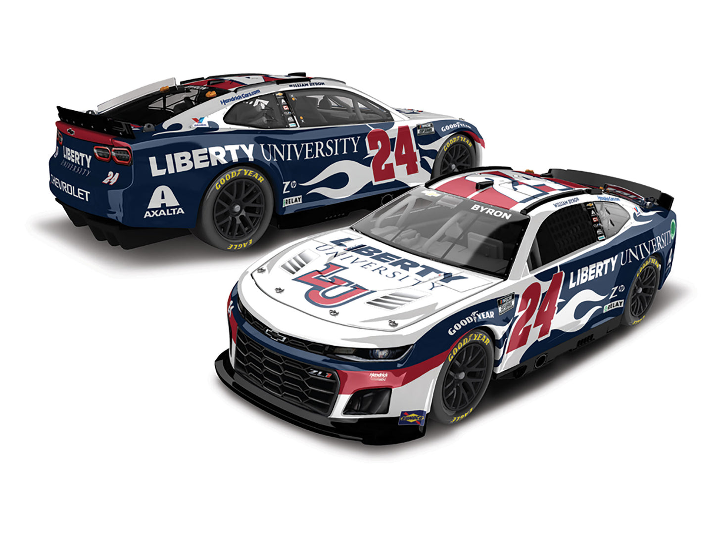 William Byron 2025 - #24 Liberty University - 1:24 ARC Chrome Diecast