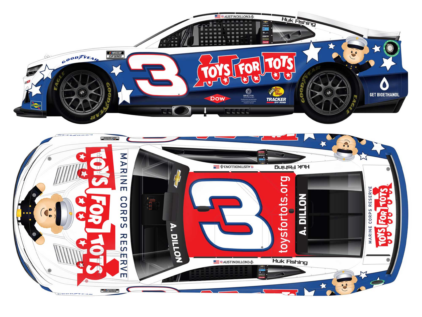 Austin Dillon 2024 - #3 Toys For Tots - 1:64 ARC Diecast