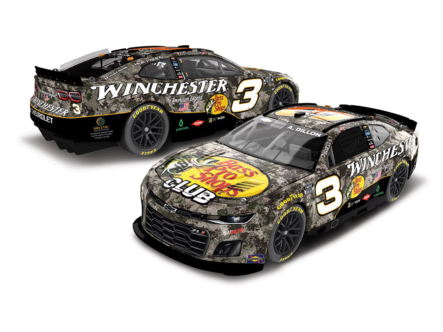 Austin Dillon 2025 - #3 Bass Pro Shops / Winchester - 1:24 ELITE Diecast
