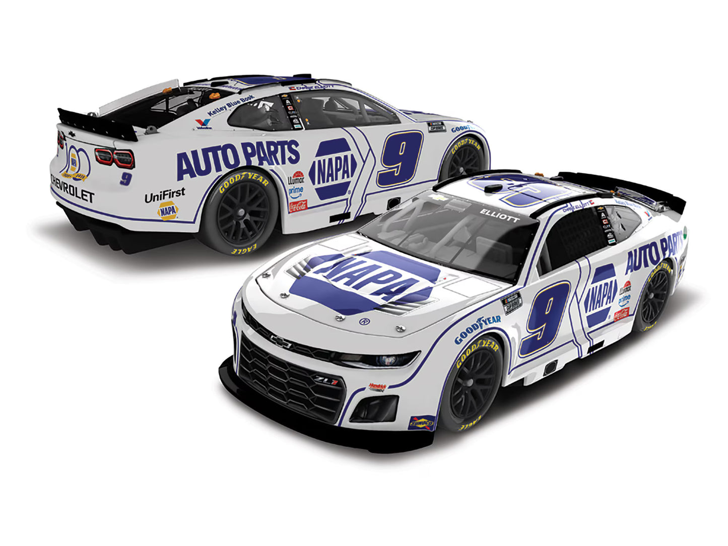 Chase Elliott 2025 - #9 NAPA White - 1:24 ARC Chrome Diecast