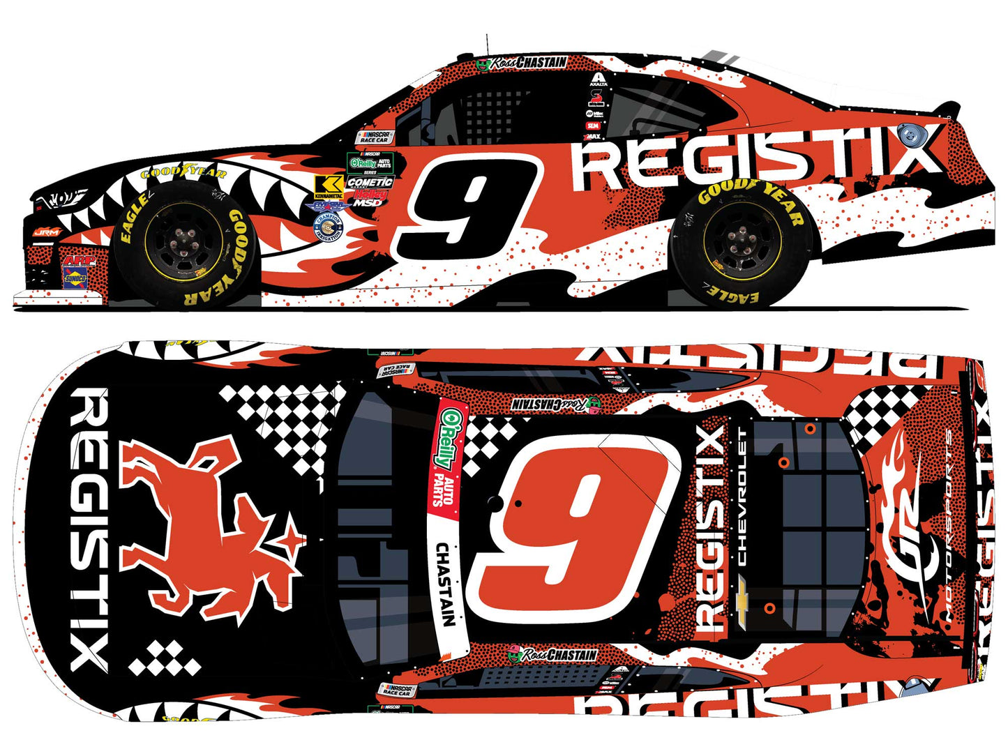 Ross Chastain 2026 - #9 Registix - 1:24 ARC Chrome Diecast