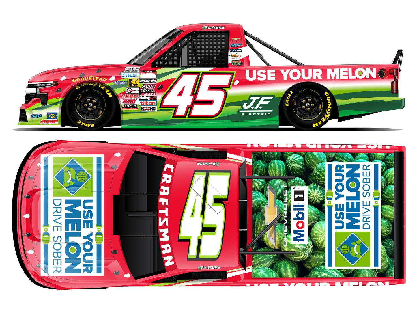 Ross Chastain 2026 - #45 Use Your Melon - 1:24 ARC Diecast