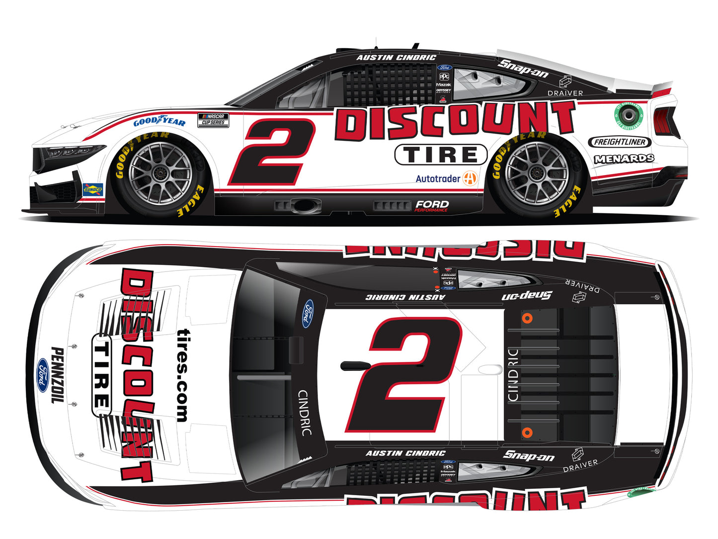 Austin Cindric 2025 - #2 Discount Tire - 1:24 ARC Chrome Diecast