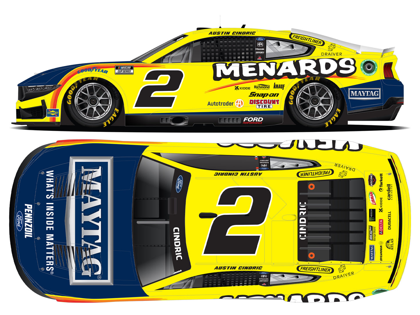 Austin Cindric 2025 - #2 Menards - 1:24 ARC Diecast