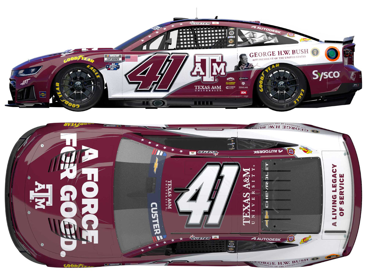 Cole Custer 2026 - #41 Texas A&M (Anduril 250 Race the Base Raced Win) - 1:24 ARC Chrome Diecast