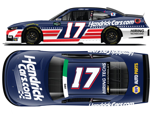 Corey Day 2026 - #17 HendrickCars Patriotic - 1:24 ARC Chrome Diecast