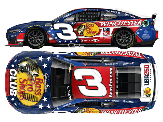 Austin Dillon 2026 - #3 Bass Pro Shops Patriotic - 1:24 ELITE Diecast