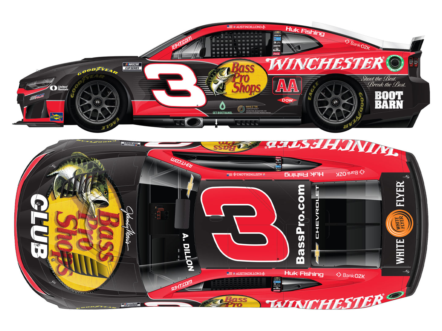 Austin Dillon 2026 - #3 Bass Pro Shops / Winchester AA - 1:64 ARC Diecast