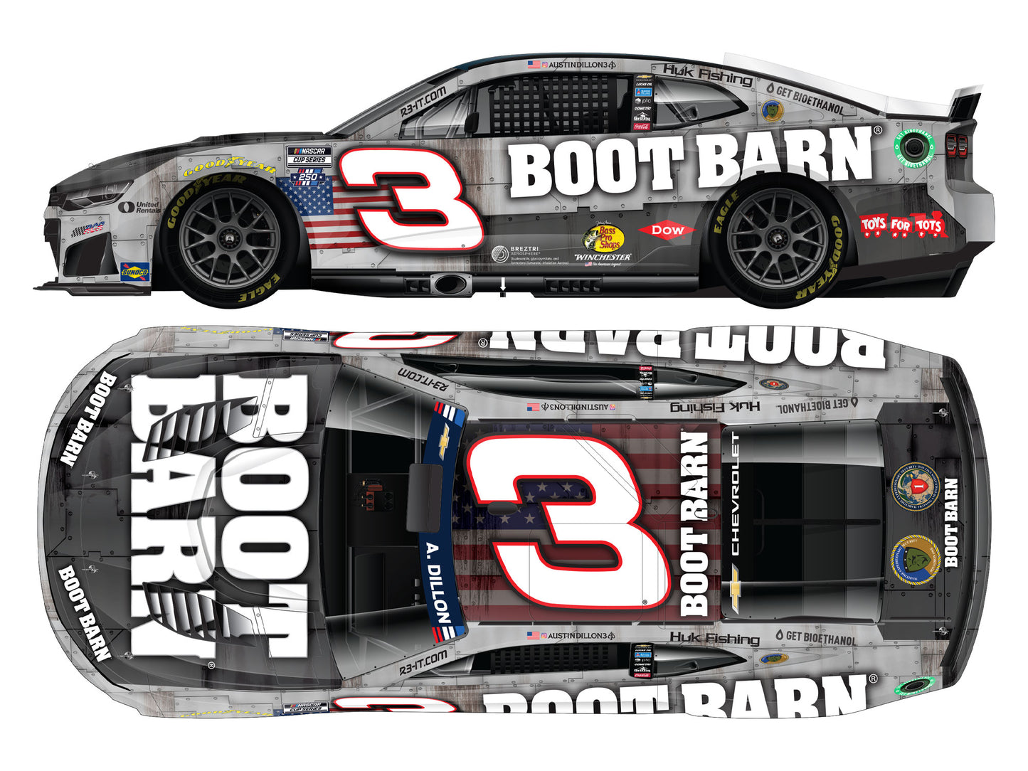 Austin Dillon 2026 - #3 Boot Barn Patriotic - 1:24 ARC Diecast