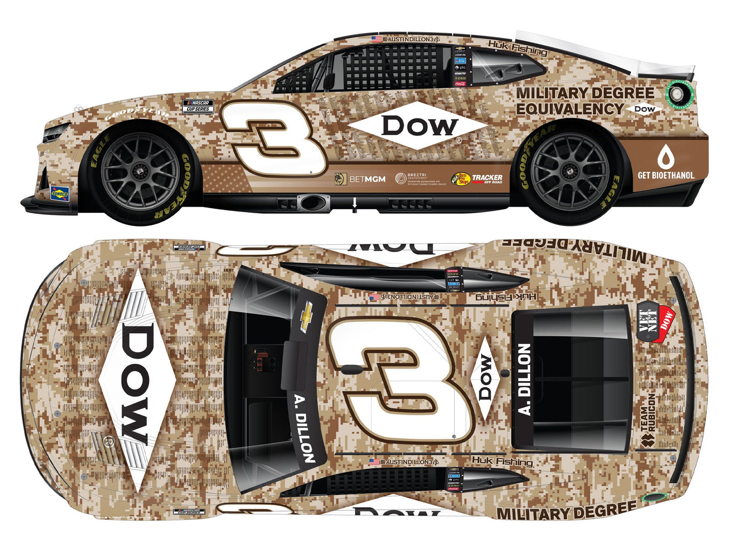 Austin Dillon 2024 - #3 Salute To Veterans - 1:24 ARC Diecast