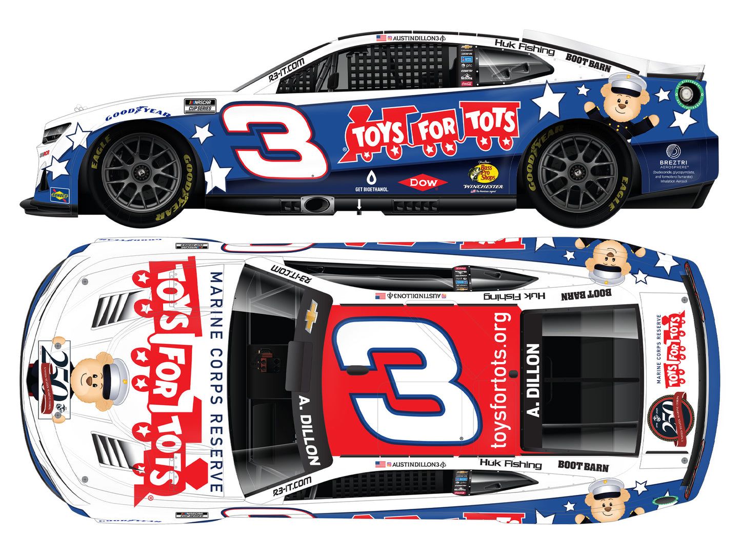 Austin Dillon 2025 - #3 Toys for Tots - 1:24 ARC Diecast