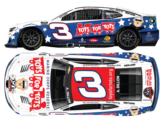 Austin Dillon 2025 - #3 Toys for Tots - 1:24 ARC Chrome Diecast