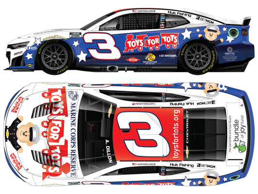 Austin Dillon 2026 - #3 Toys for Tots - 1:24 ARC Chrome Diecast