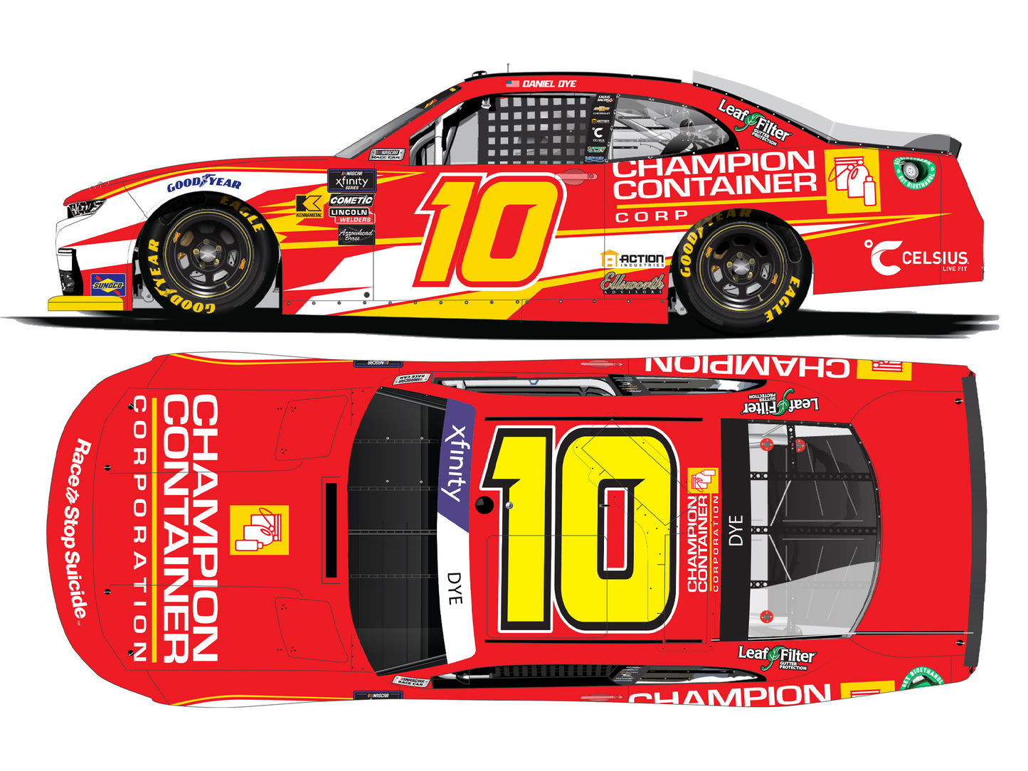 Daniel Dye 2025 - #10 Champion Container - 1:24 ARC Diecast