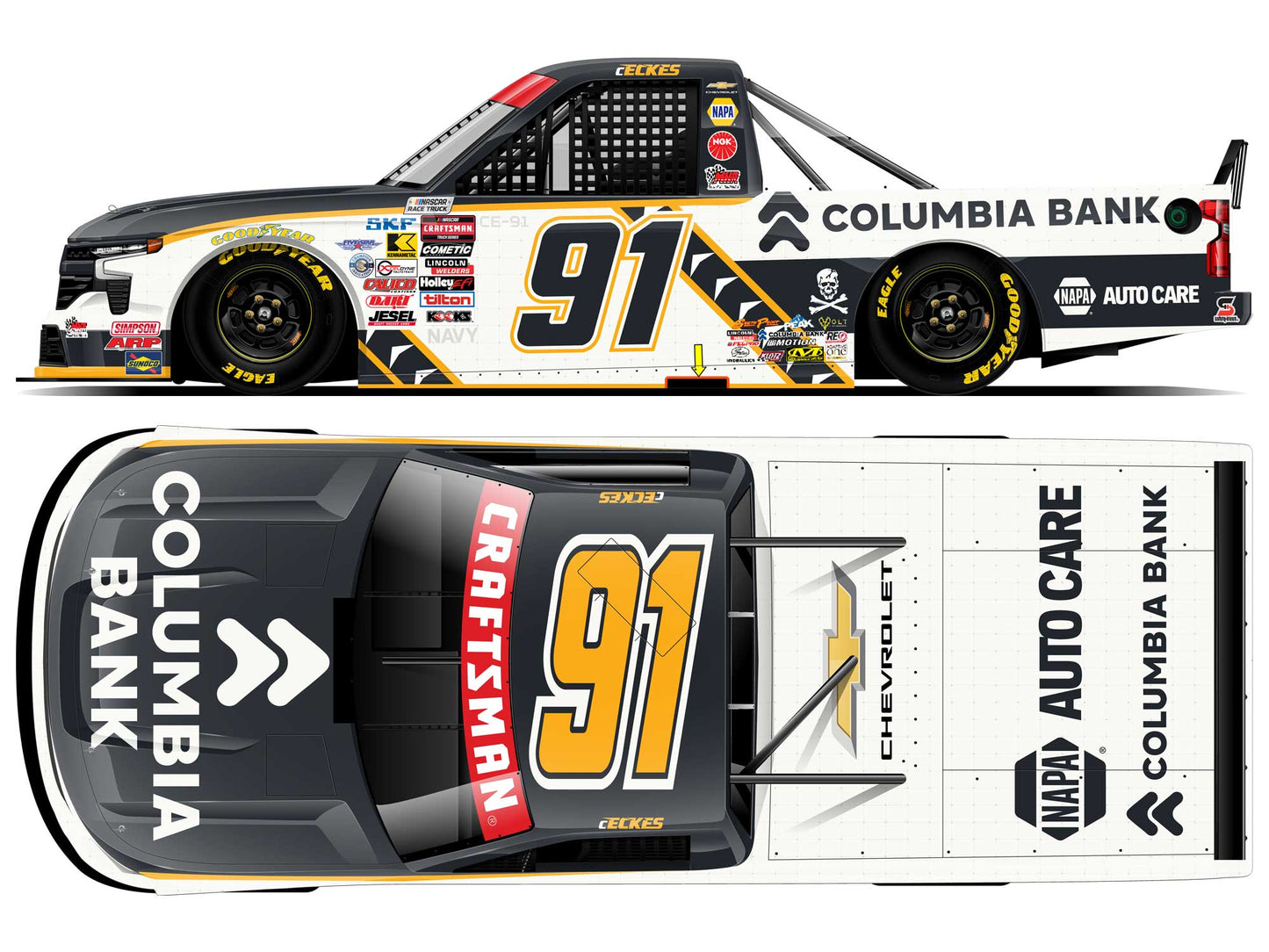 Christian Eckes 2026 - #91 Columbia Bank Patriotic - 1:64 ARC Diecast