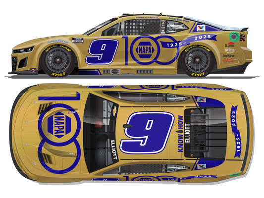 Chase Elliott 2025 - #9 NAPA 100th Anniversary - 1:24 ARC Chrome Diecast