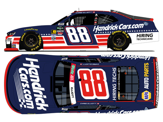 Chase Elliott 2026 - #88 HendrickCars Patriotic - 1:24 ARC Chrome Diecast