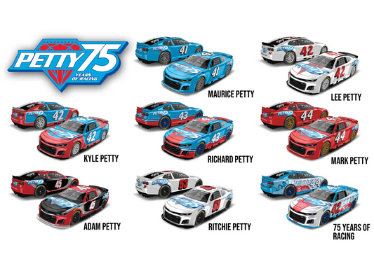 Petty Family 2024 - 75 Years of Racing Commemorative Set (8-Pack) - 1:64 ARC Diecast