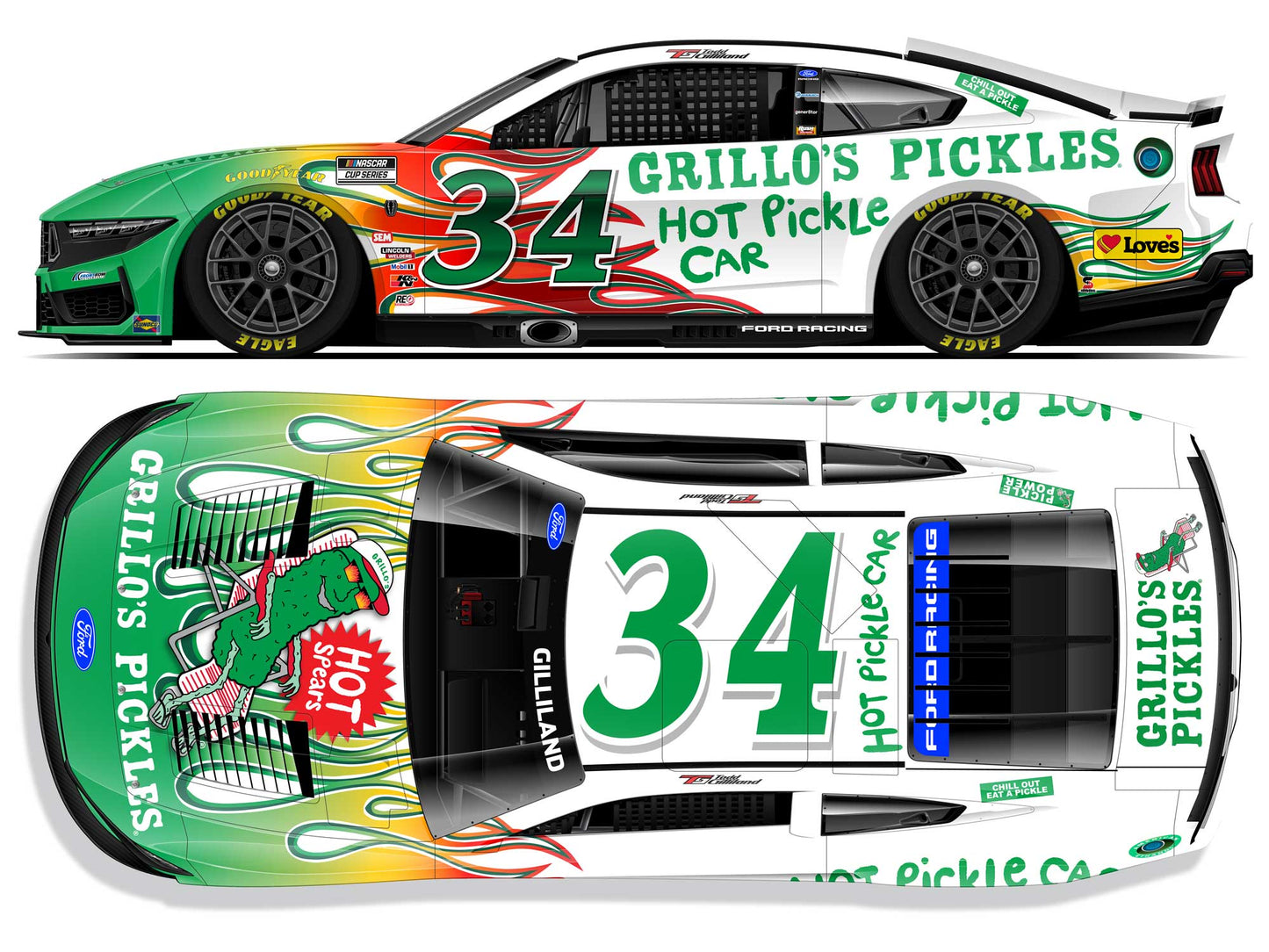 Todd Gilliland 2026 - #34 Grillo’s Pickles Hot Spears - 1:24 ELITE Diecast