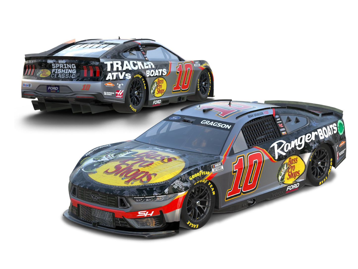 Noah Gragson 2024 - #10 Bass Pro Shops / Ranger Boats / Tracker Boats & ATVS - 1:24 ELITE Diecast