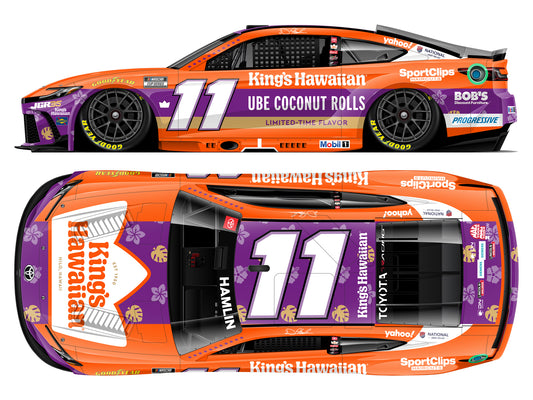 Denny Hamlin 2026 - #11 King’s Hawaiian Ube Coconut Rolls - 1:24 ELITE Diecast