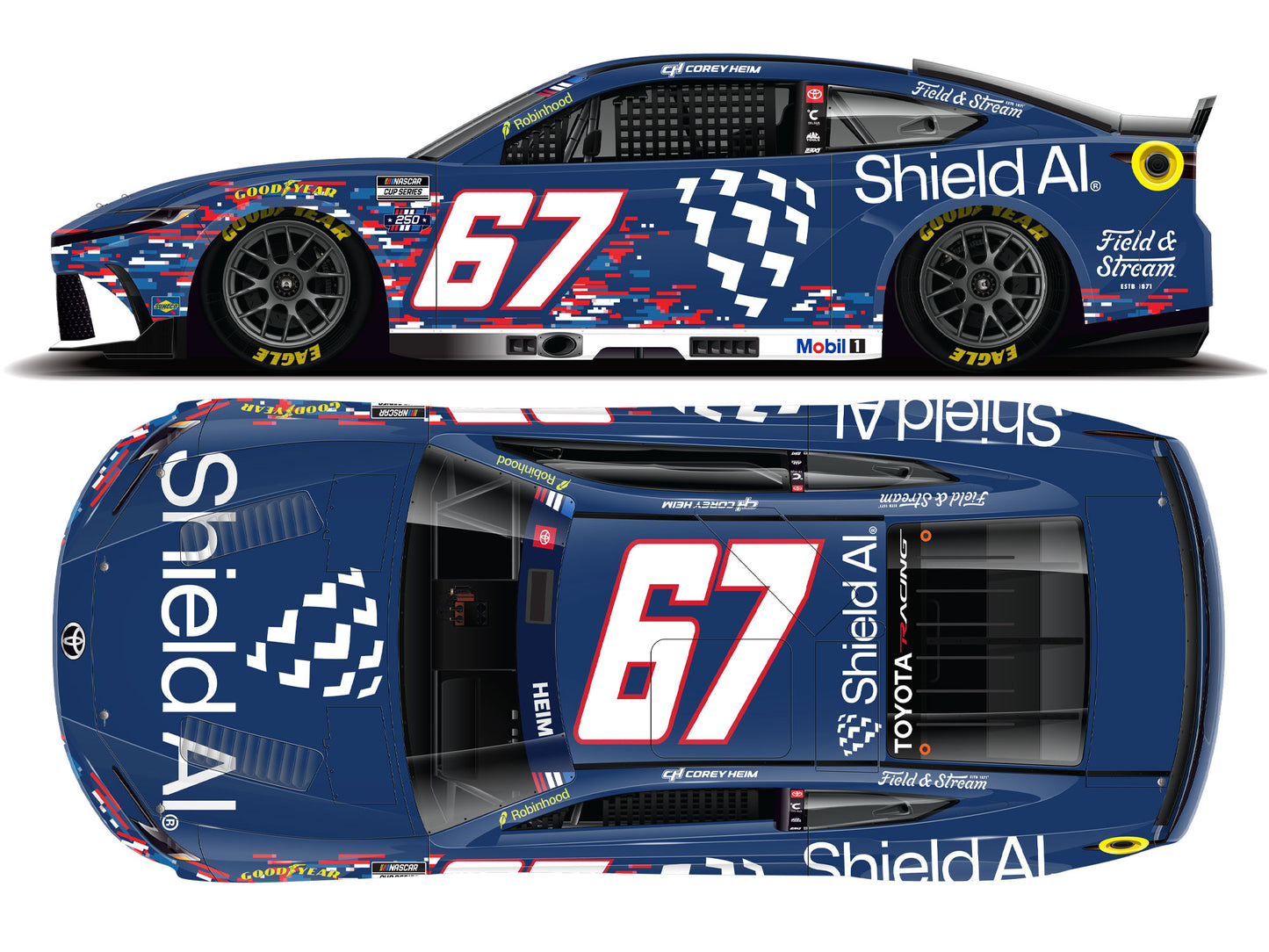 Corey Heim 2026 - #67 Shield AI - 1:24 ARC Chrome Diecast