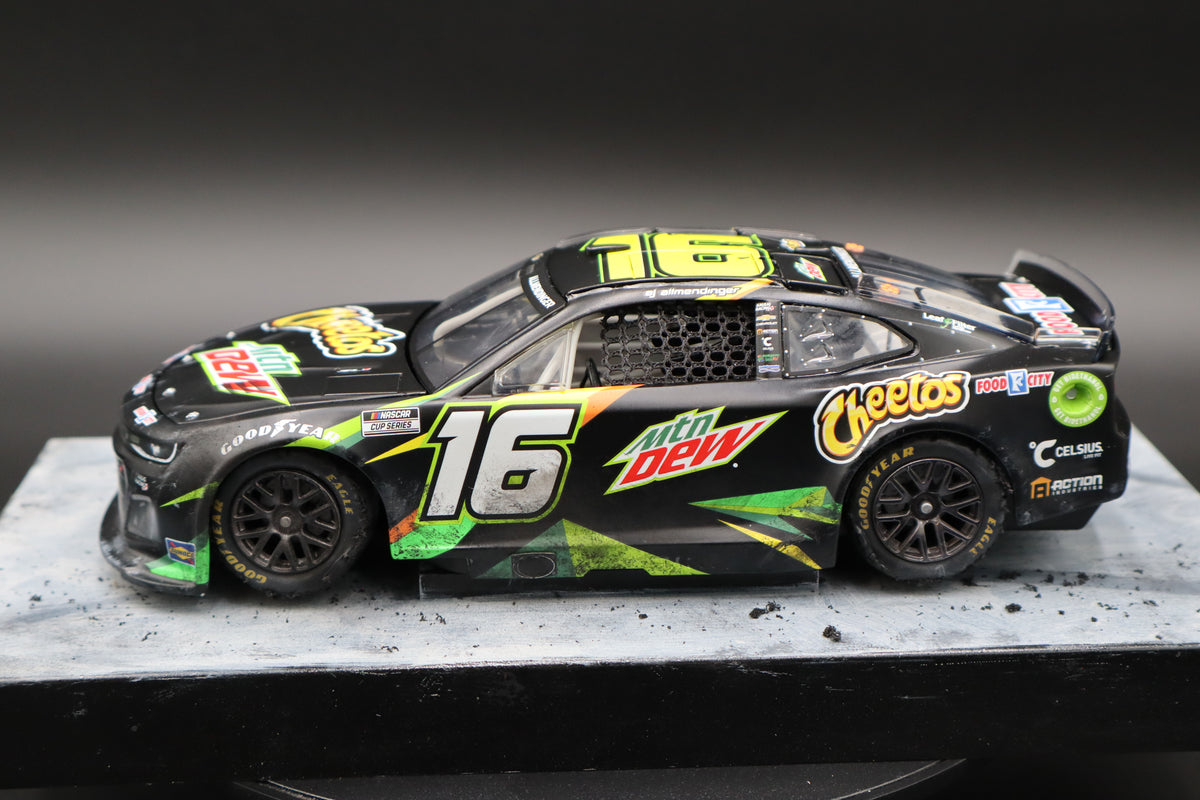 MrMuffin Racing Custom 2024 AJ Allmendinger #16 Mtn Dew/Cheetos Bristol Wrecked Diecast - MRMRC-014