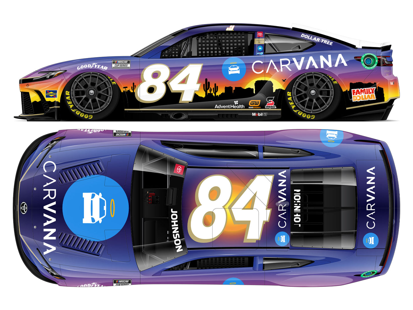 Jimmie Johnson 2024 - #84 Carvana Desert - 1:24 Elite Diecast