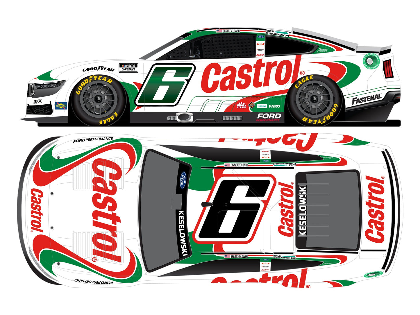 Brad Keselowski 2024 - #6 Castrol (Throwback) - 1:24 ARC Diecast