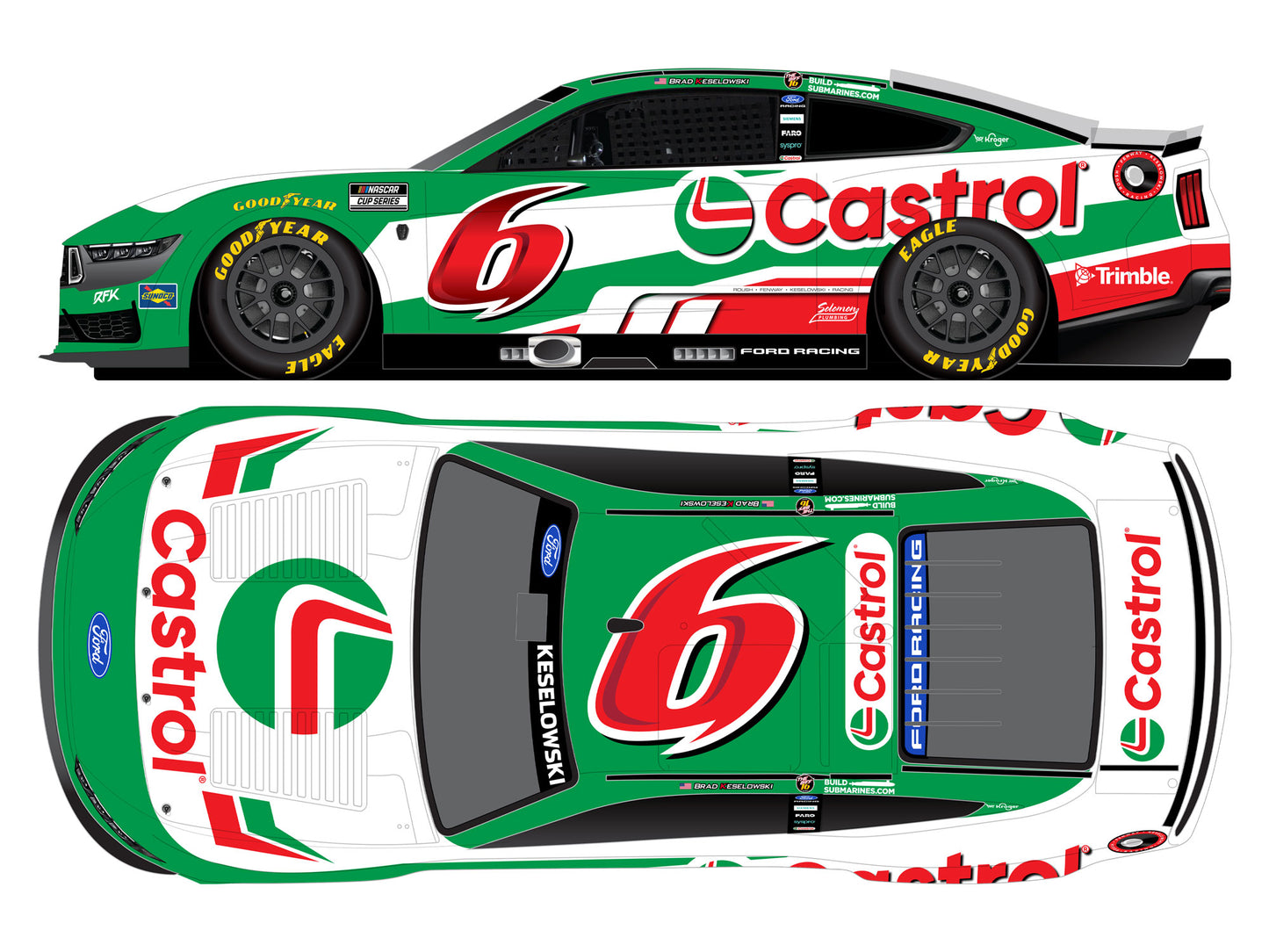 Brad Keselowski 2026 - #6 Castrol Tribute - 1:24 ELITE Diecast