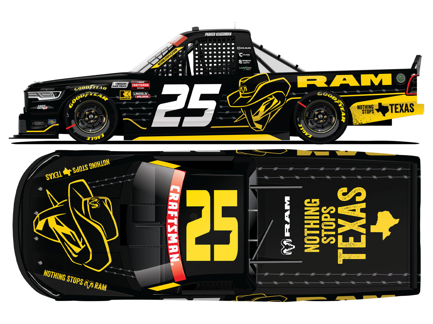 Parker Kligerman 2026 - #25 Ram / Nothing Stops Texas - 1:64 ARC Diecast