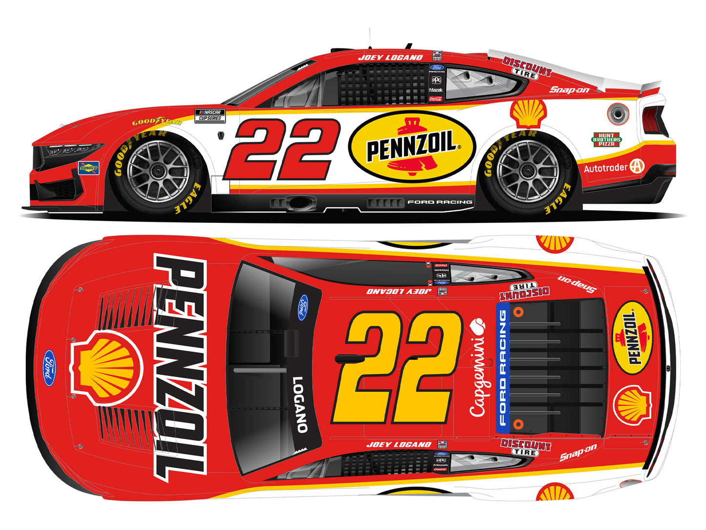 Joey Logano 2026 - #22 Shell-Pennzoil Special - 1:24 ARC Chrome Diecast