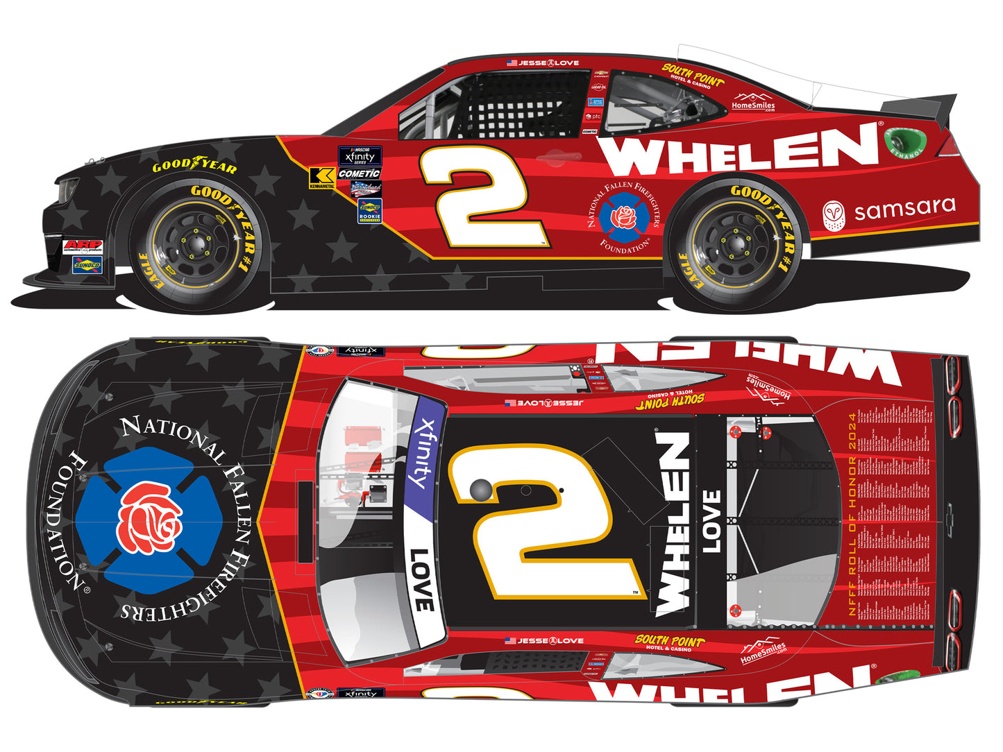 Jesse Love Jr 2024 - #2 Whelen / National Fallen Firefighters Foundation - 1:64 ARC Diecast