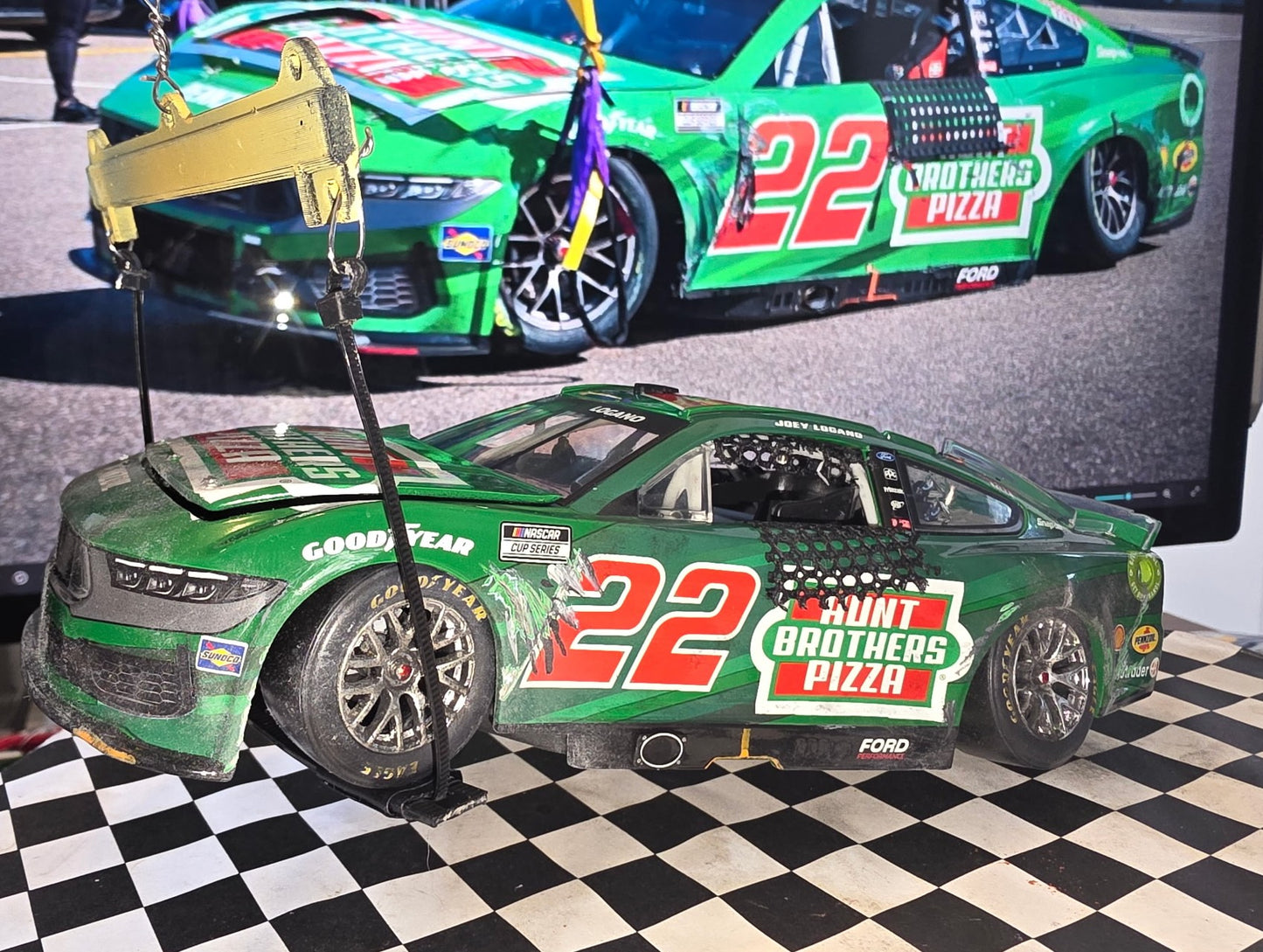 MrMuffin Racing Custom Wrecked 2024 Joey Logano #22 Hunt Brothers Pizza Phoenix Raceway - MRMRC-007