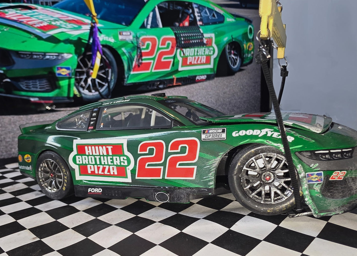 MrMuffin Racing Custom Wrecked 2024 Joey Logano #22 Hunt Brothers Pizza Phoenix Raceway - MRMRC-007